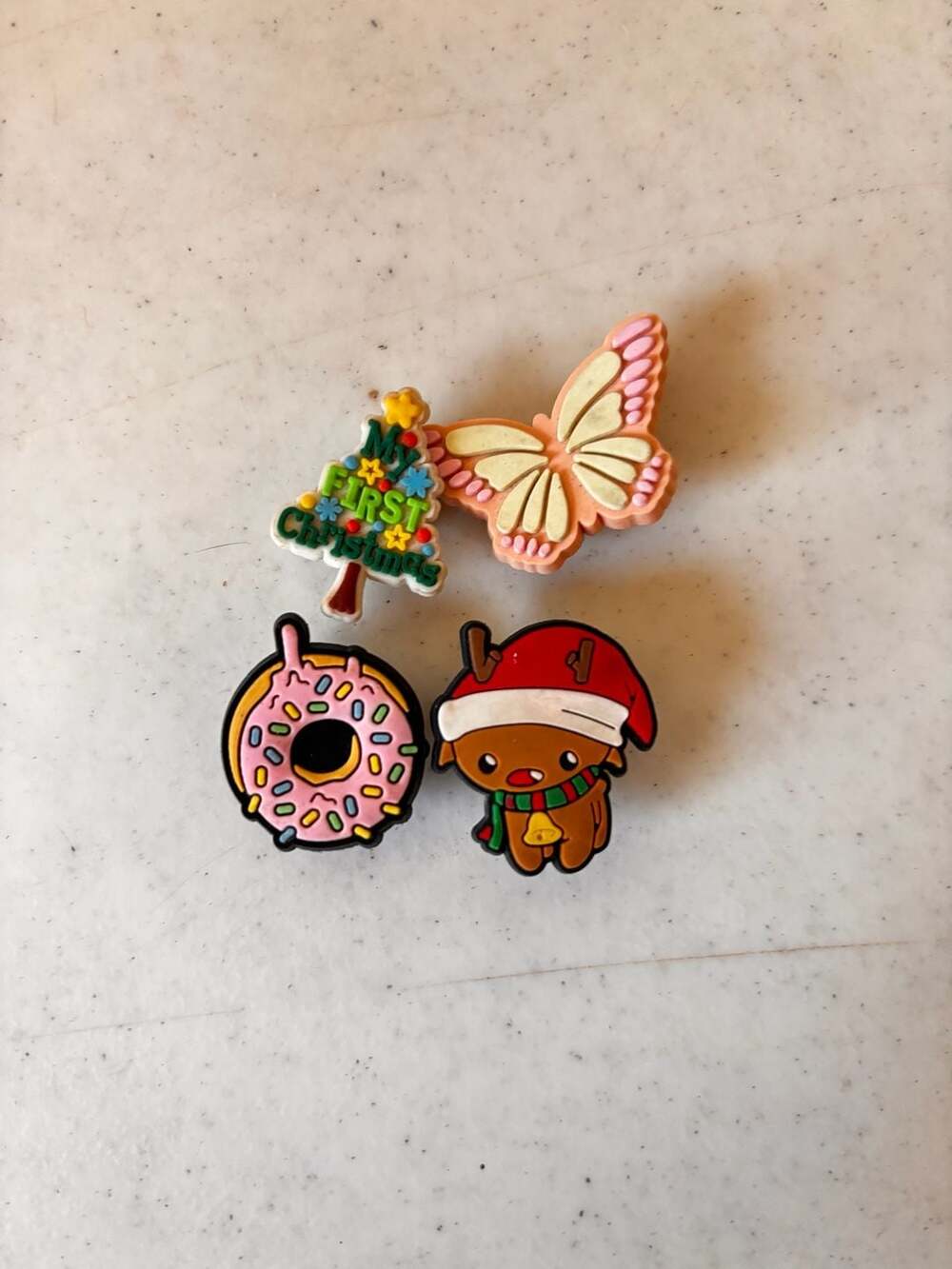 Christmas and Butterfly Shoe Charms Jibbitz Set of 4